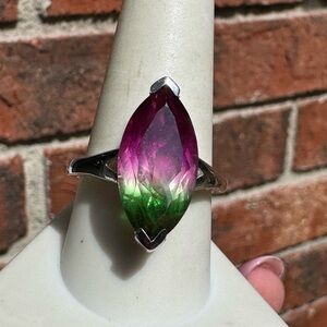 925 Watermelon Tourmaline Ring